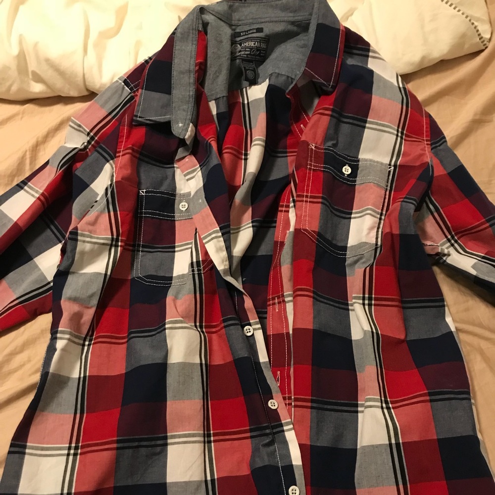 Long sleeve red plaid shirt men’s
